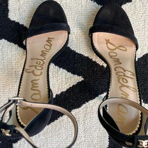 Sam Edelman black suede ankle strap heels - size 9